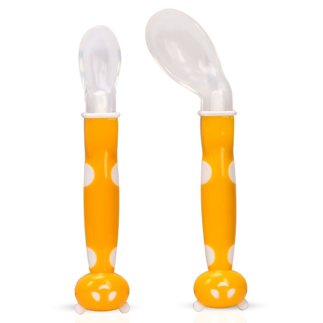 ADORE Flexi Silicone Feeding Spoon Set- Pack of 2 - PyaraBaby