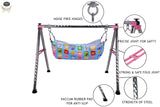 NEW PRIMA HUB Cradle, Swing, Ghodiyu, Palna, Jhula for New Born Baby Boy and Girl Easy to Assemble, Portable, Lightweight, Stainless Steel, Noise Free Hanging, Strong and Safe Folding (Round Pink)