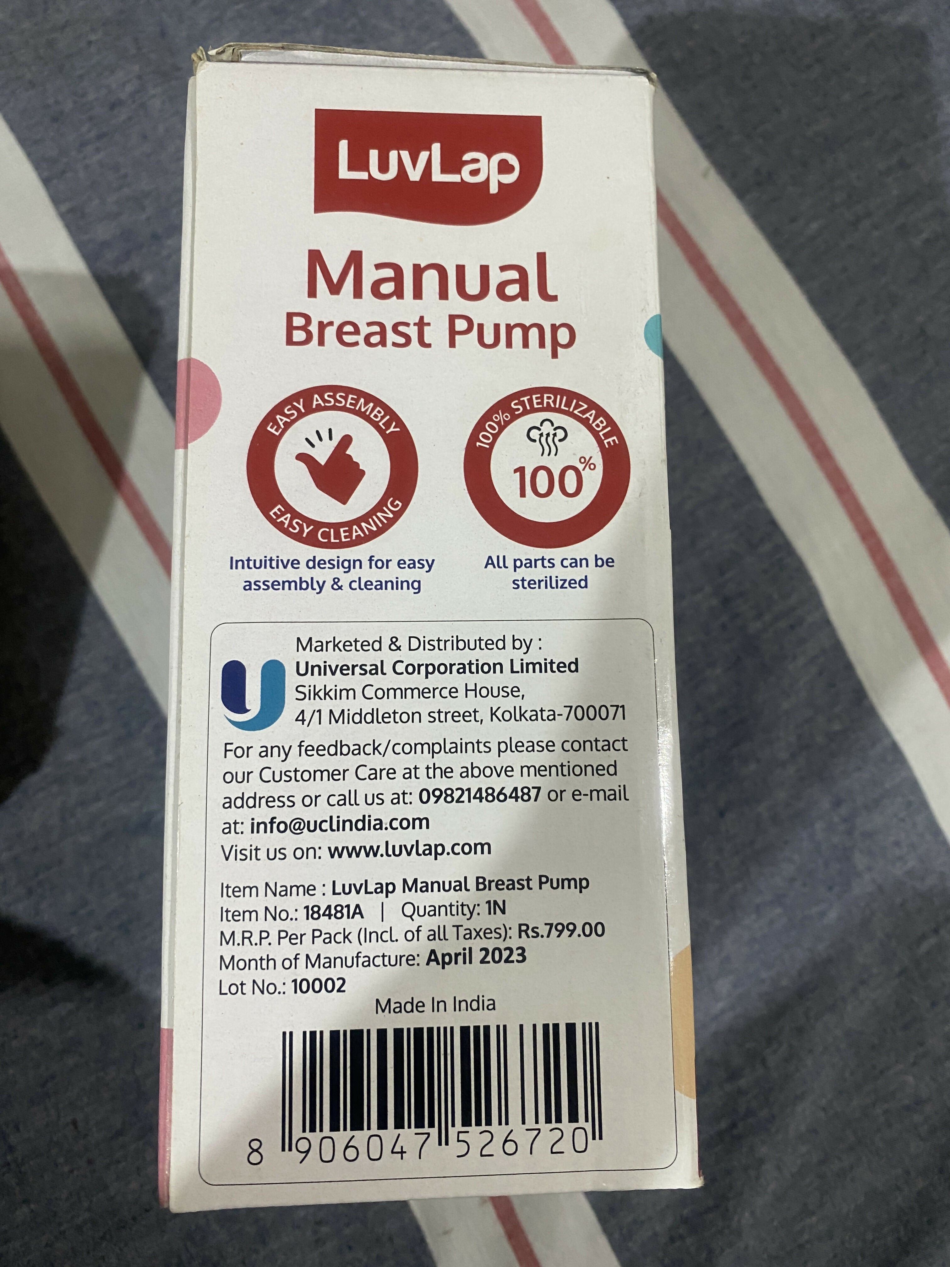 LUVLAP Manual Breast Pump