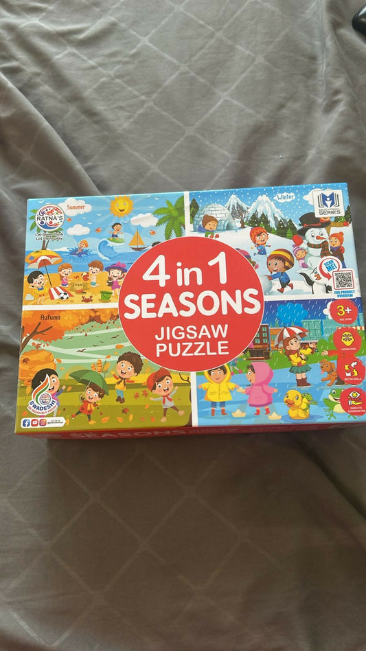 4 in 1 Seasons Jigsaw Puzzle – Learn & Play Through the Seasons!