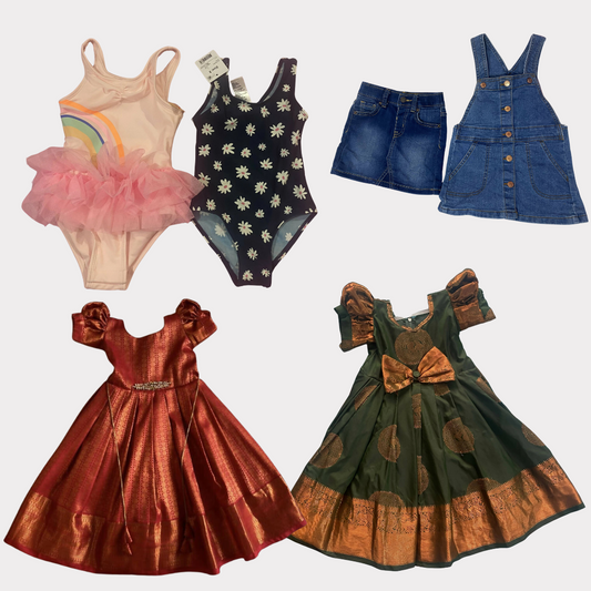Combo of Swim Wear (Combo Of 2), Traditional Dress, Traditional Kanjeevaram Dress, Denim Dresses For Baby Girl - PyaraBaby