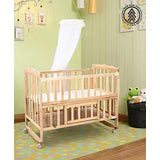 BABYHUG Montana Wooden Cot/Crib cum Rocker & BABYHUG High Density Soft Foam Baby Mattress, Dimensions: L107*W60*H85 cm