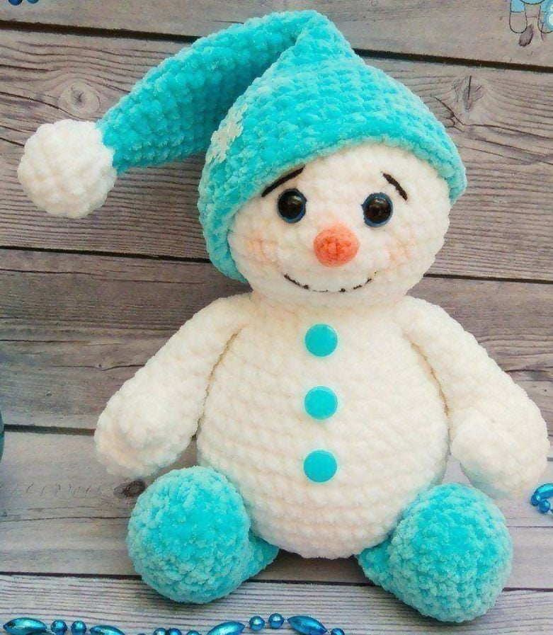  Soft and Cozy Snowman Toy with Beanie – Perfect Winter-Themed Plush Toy for Babies and Kids.