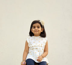 Classic frill 100% cotton butti top for girls