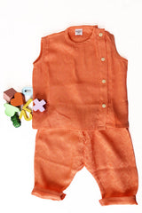 Soft cotton short kurta pajama set for little babies