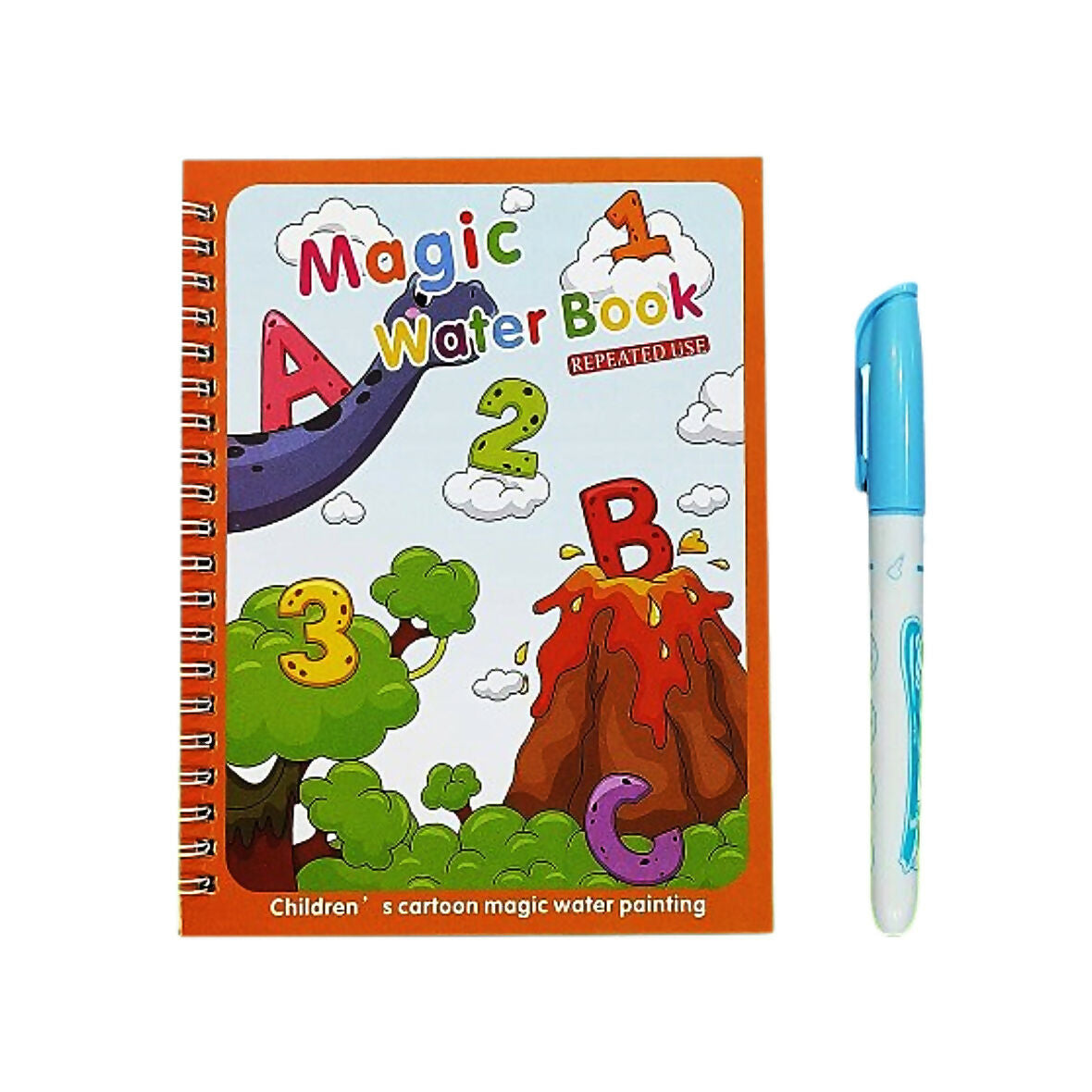 Water Magic Book with Self Drying Water Pen for Children