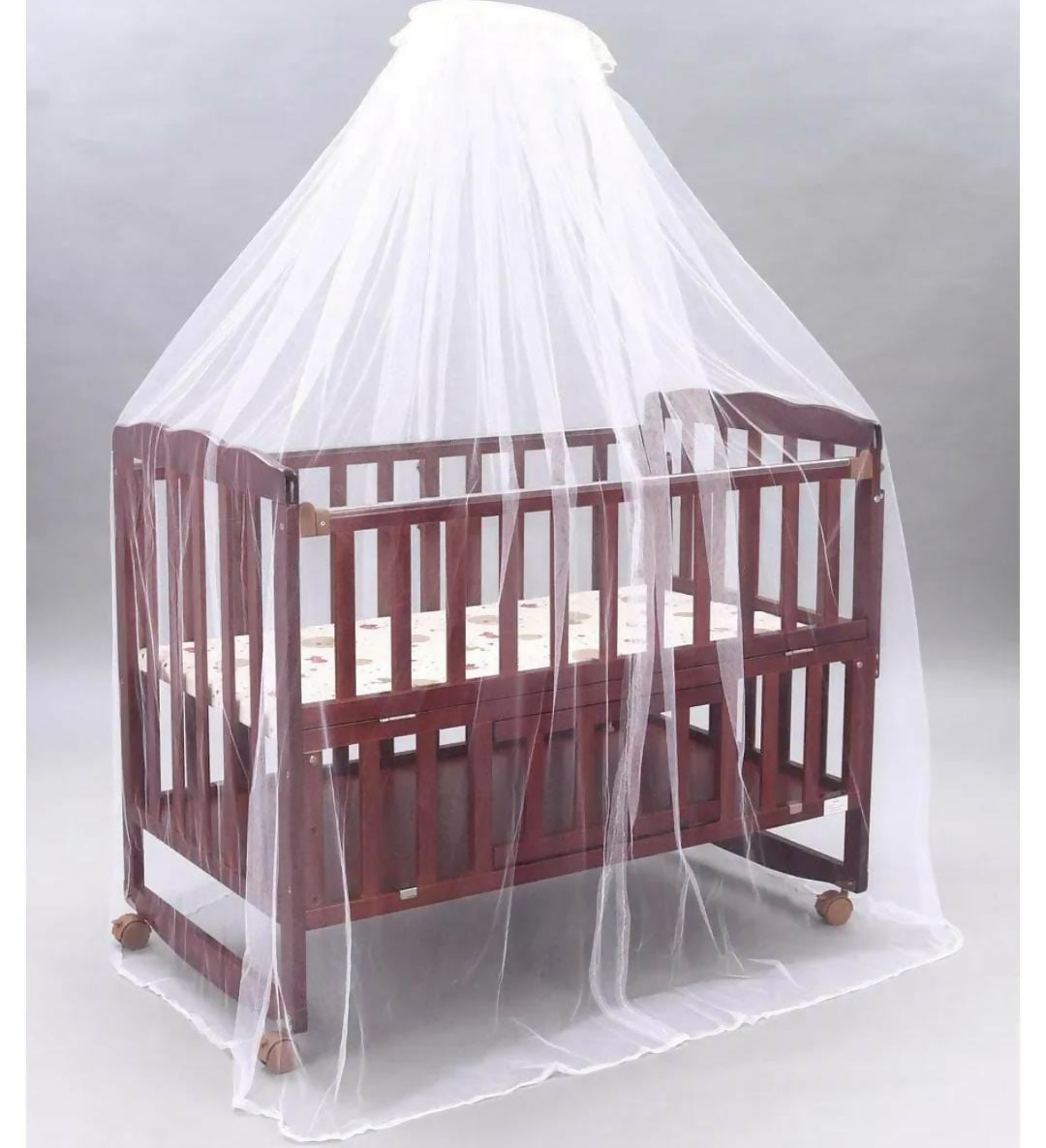 BABYHUG Montana Wooden Cot in Cherry Red—sleep, rock, and relax with comfort and style!