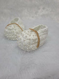 Crochet baby girl shoes/ Crochet handmade baby booties with beads