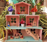 Wooden Doll House- 3 Storied Play Set