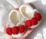 Crochet baby girl booties