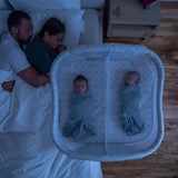 HALO Bassinest Twin Sleeper - Safe, breathable, and convenient bedside sleeping solution for twins with soothing features.