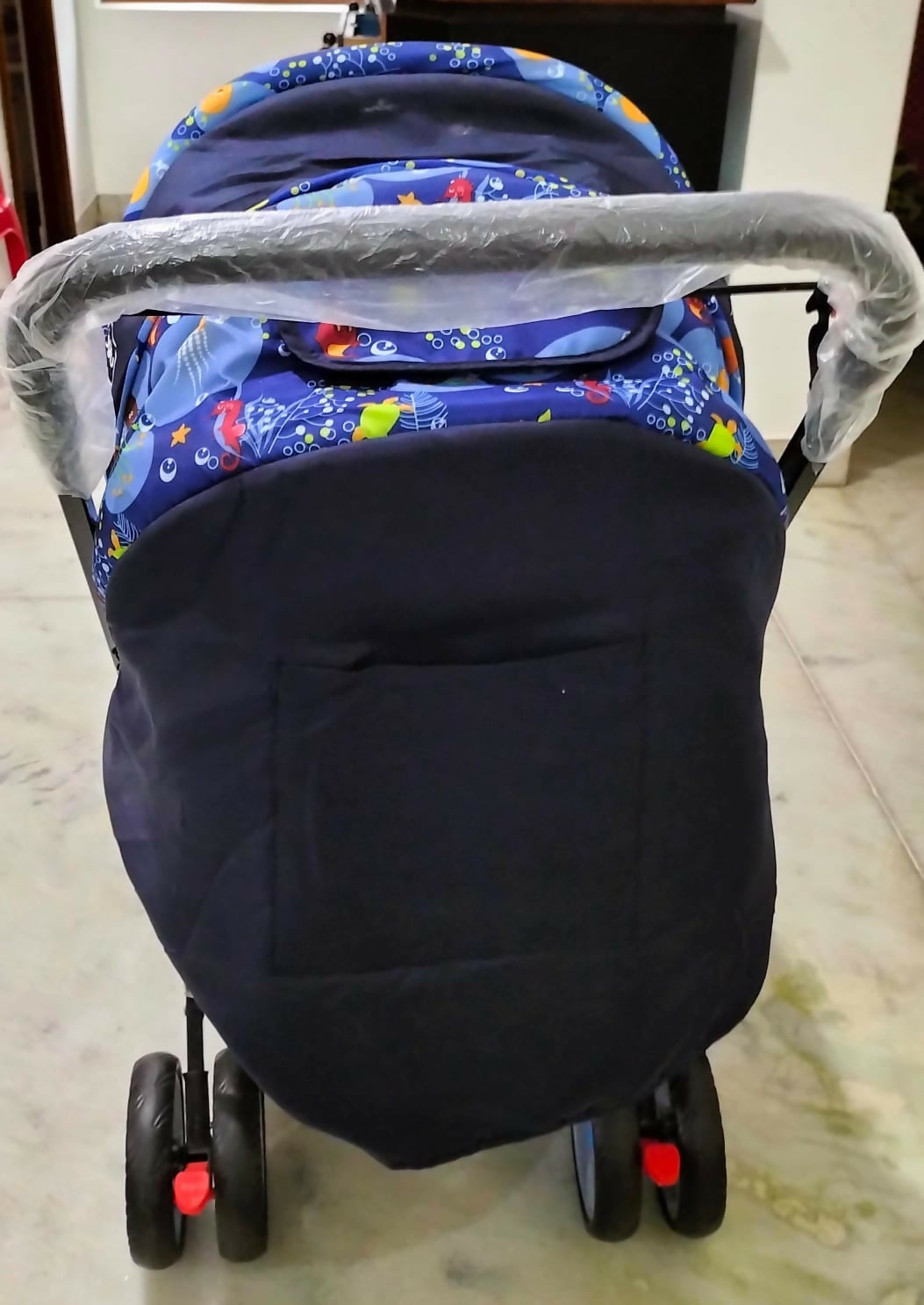 Comfortable and secure BABYHUG Stroller/Pram with a 5-point safety harness, multi-position reclining seat, and easy foldable design.