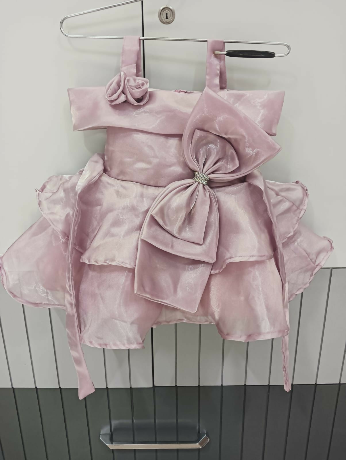 Elegant Organza Satin Frock for Baby Girls – Perfect for Parties and Celebrations.