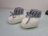 Crochet baby booties and mittens set