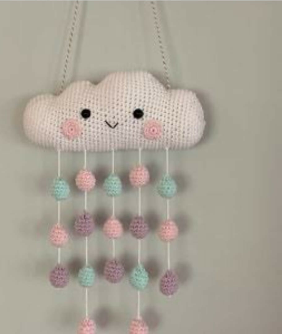 Discover our handcrafted Crochet Cloud Wall/Cradle Hanger, designed to elevate your baby's nursery with its soft, durable yarn and charming cloud motif.