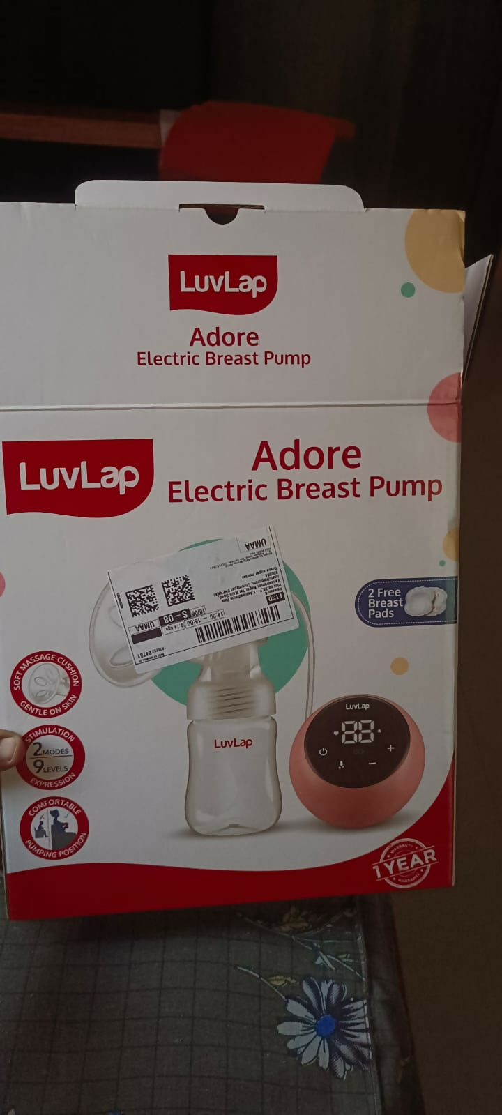 Experience gentle and efficient milk expression with the LUVLAP Adore Electric Breast Pump, featuring dual modes and a soft silicone cushion for ultimate comfort.