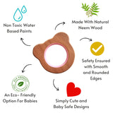 Explore shapes and soothe gums with Babycov's Cute Neem Wood Teethers - natural comfort for safe and playful chewing!