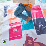 Introducing our vibrant and versatile Hopscotch Flex Play Mat, designed to ignite the imagination and keep kids active while learning the classic game of hopscotch