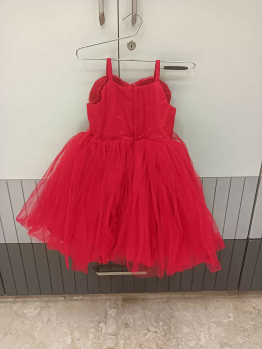 Stunning Red Partywear Frock for Baby Girls – Perfect for Festive Occasions.