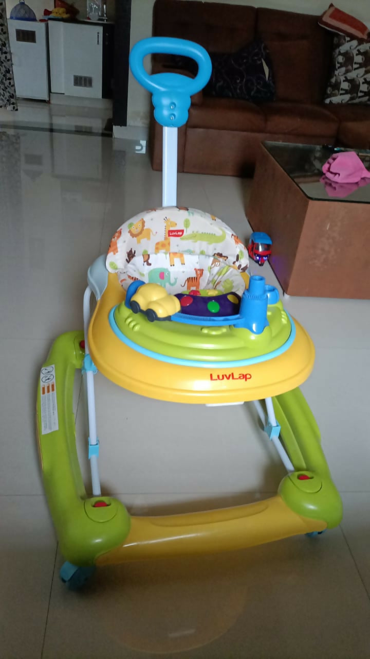 LuvLap Comfy 2-in-1 Baby Walker & Rocker - Safe, Adjustable, and Fun for Babies 6-18 Months.