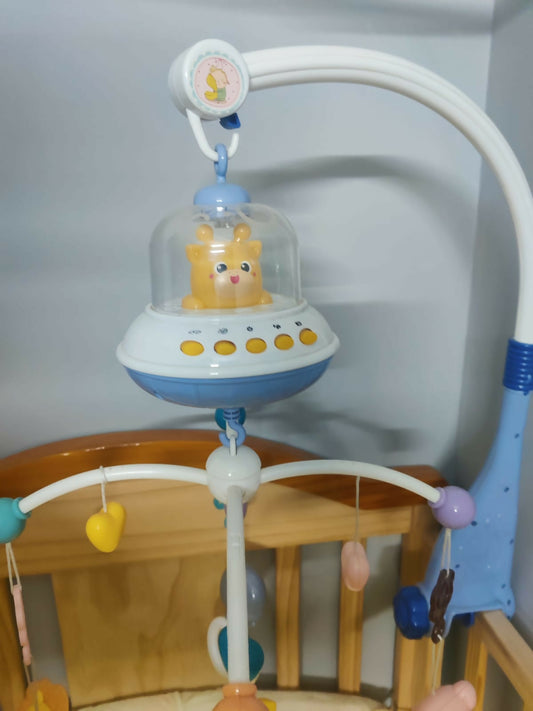 PATPAT Musical Cot Mobile with remote control – soothing melodies, rotating design, and plush toys for baby entertainment and comfort.