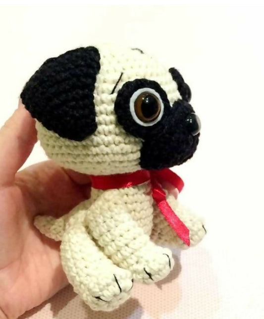 Crochet cute pug dog