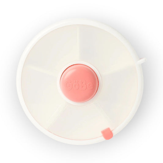 Discover the GoBe Snack Spinner in Coral Pink, an innovative and fun snack storage solution. 