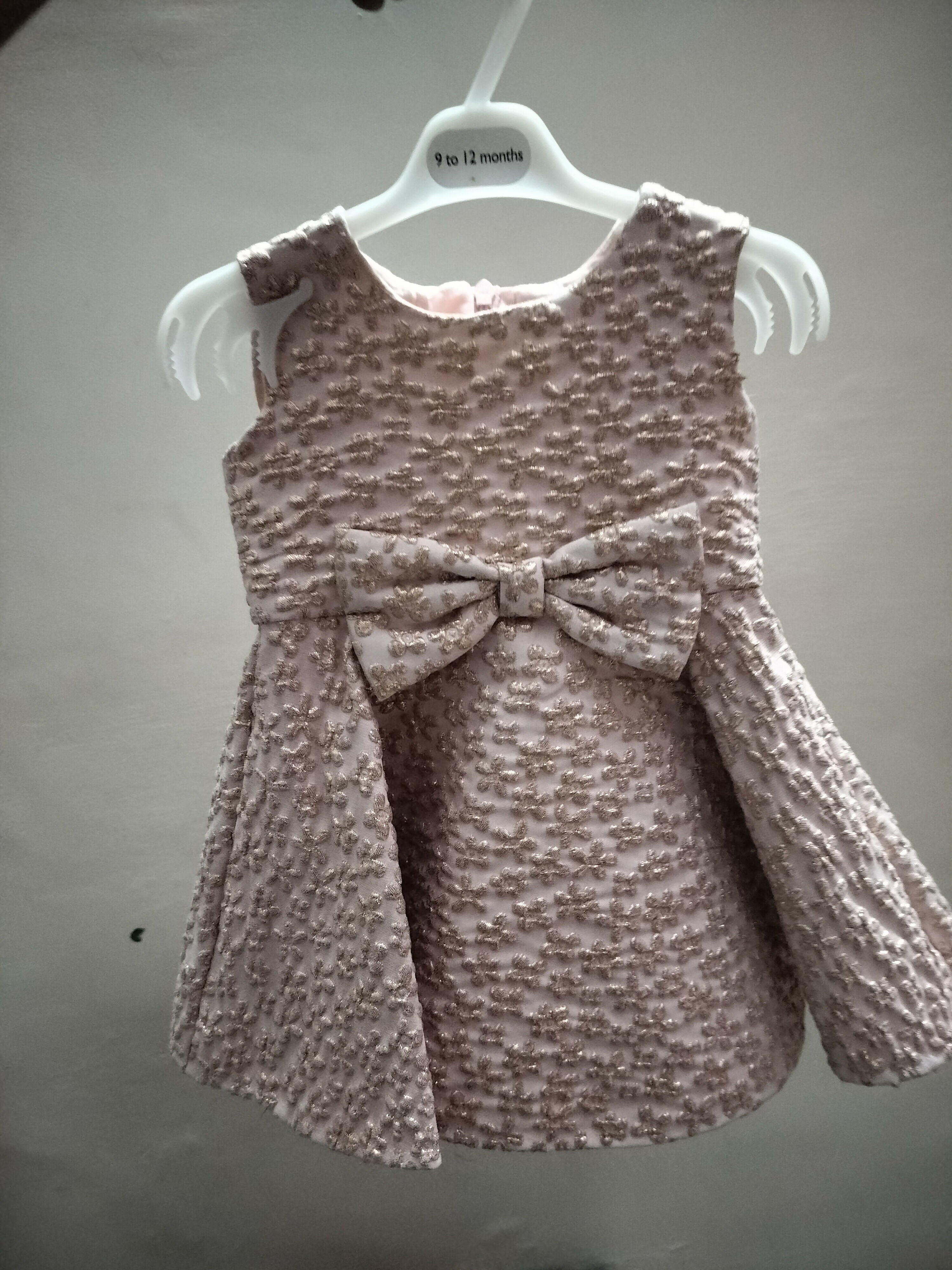 Pale  Pink Frock For Baby Girl , 6 Months - 12 Months