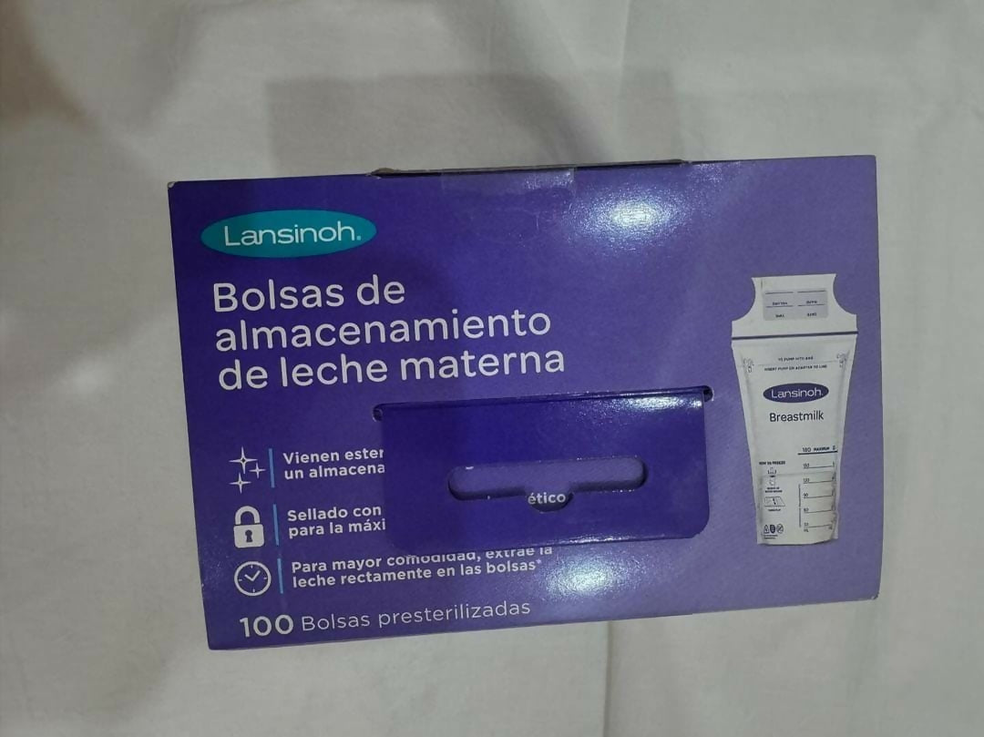 Store your breast milk safely and conveniently with Lansinoh Breast Milk Storage Bags – 50 pre-sterilized, BPA-free bags with double-sealed zipper, pour spout, and reinforced side seams for leak-proof storage.