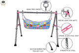 NEW PRIMA HUB New Born Baby Swing Cradle Jhula for Babies Boy and Girl/Foldable & Portable Palna for Baby/Indian Style Hammock with Mosquito Net/Stainless Steel Body (Gola Regular Pink)