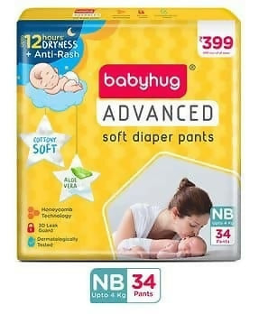 BABYHUG Advanced Soft Diaper Pants – ultra-soft, high-absorption pull-up diapers for all-day comfort and protection.