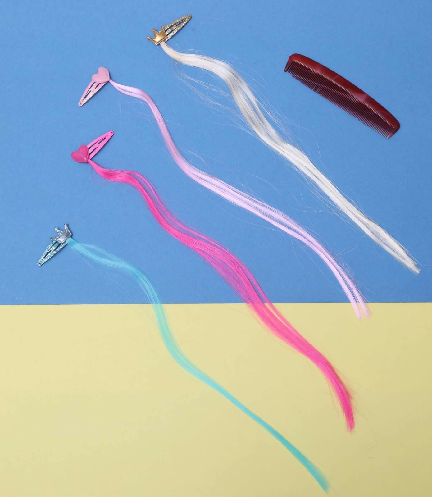 ilearnngrow offers colorful and elegant synthetic hair extensions with beautiful Cartoon Design hair clip to your little girl. 