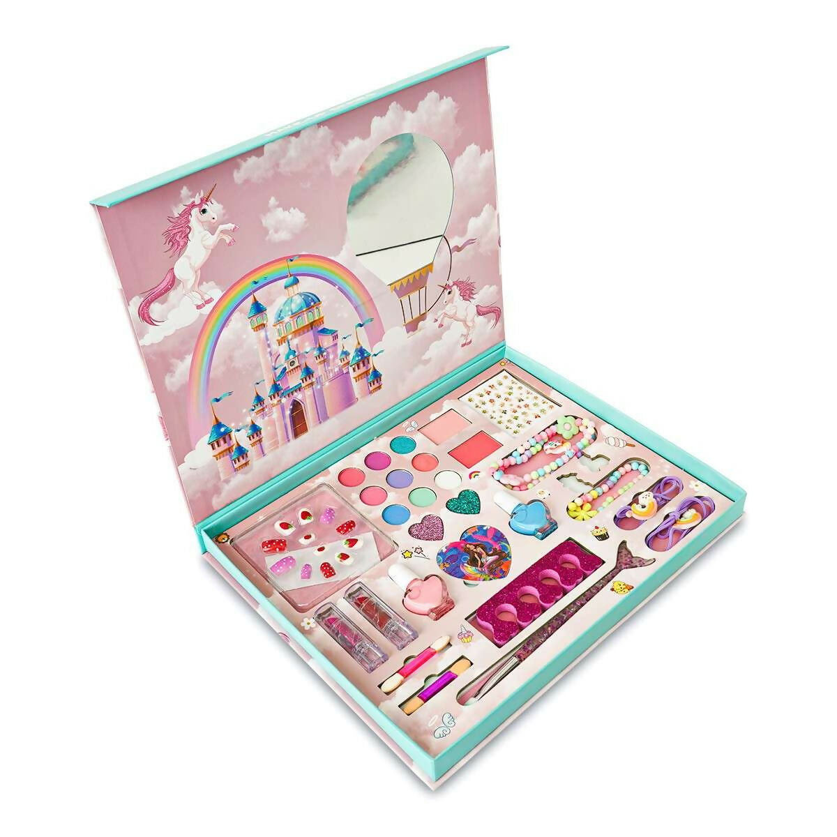 This toy child accessories and makeup playset specially designed for little girls age 3-12.