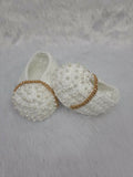 Crochet baby girl shoes/ Crochet handmade baby booties with beads