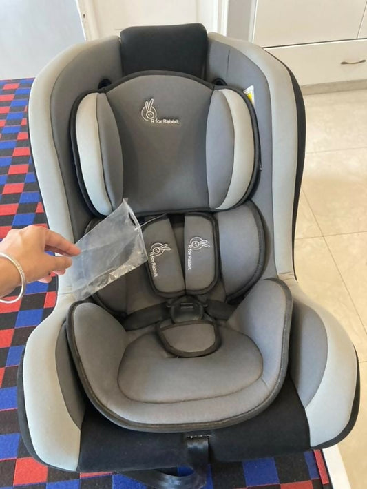 Ensure your baby's safety and comfort with the R FOR RABBIT Jack N Jill Car Seat in Grey – featuring a five-point harness, cushioned seat, and easy installation for secure and comfortable car rides.