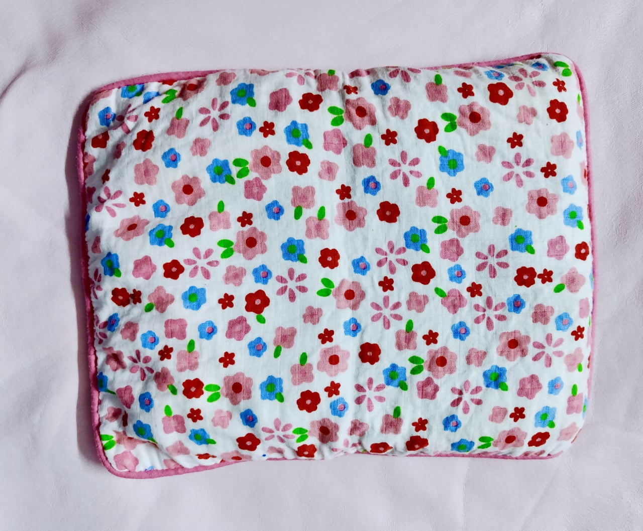 BABYHUG Muslin Cotton Head Shaping Mustard Seeds Rai Pillow Floral Print - Pink