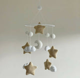 Crochet cradle hanging /cot mobile with bells