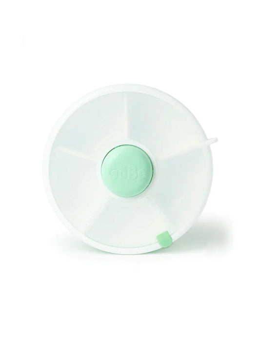 Discover the GoBe Snack Spinner in mint green, an innovative and fun snack storage solution. 