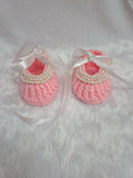 Crochet baby girl booties