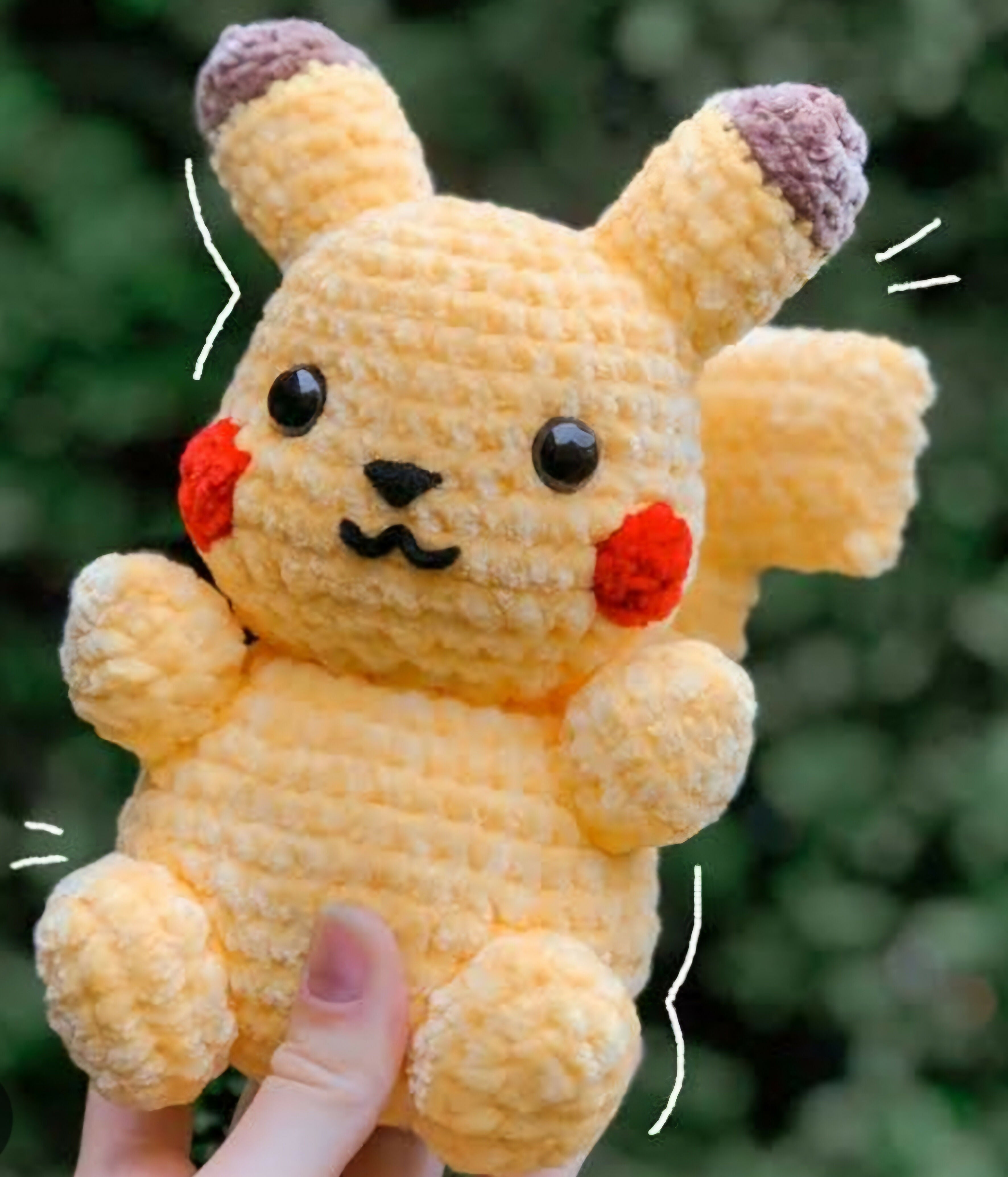 Crochet Plushie Pikachu/ Handmade Soft Pokémon Pikachu Plush Toy