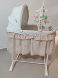 Experience luxury and versatility with the Giggles Premium Bassinet – a 3-in-1 bassinet, rocker, and cradle imported from UAE.