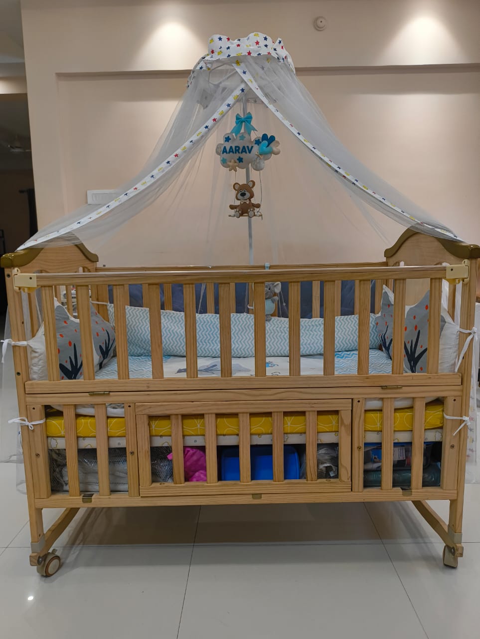 Discover the BabyTeddy® 9 in 1 Convertible Forest Theme Baby Crib – a versatile, high-quality wooden crib that transforms into nine configurations, complete with a mattress and mosquito net for ultimate comfort and protection.