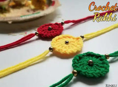 Cute Hand crochet Rakhi for Kids- Multiple designs available