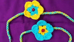 Cute Hand crochet Rakhi for Kids- Multiple designs available