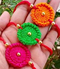 Cute Hand crochet Rakhi for Kids- Multiple designs available