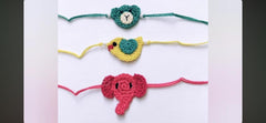 Cute Hand crochet Rakhi for Kids- Multiple designs available