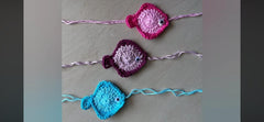 Cute Hand crochet Rakhi for Kids- Multiple designs available