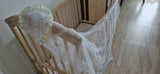 HUNY HUNY Crib 15 in 1 Rocking Cot with Net, Matress, Bedsheet Elastic Corners, Bumper