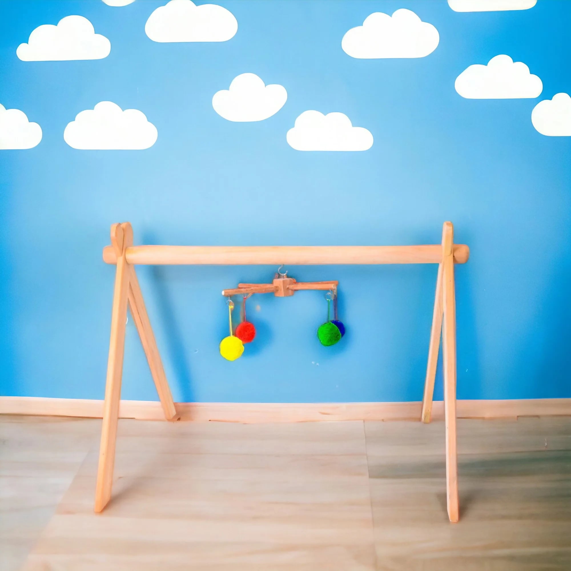 Shop now for the B4BRAIN Activity Gym +3 Mobiles with Hanger for Newborn Baby, offering engaging sensory play and developmental growth in a comfortable, easy-to-clean design!