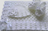 Crochet baby blanket, booties and cap